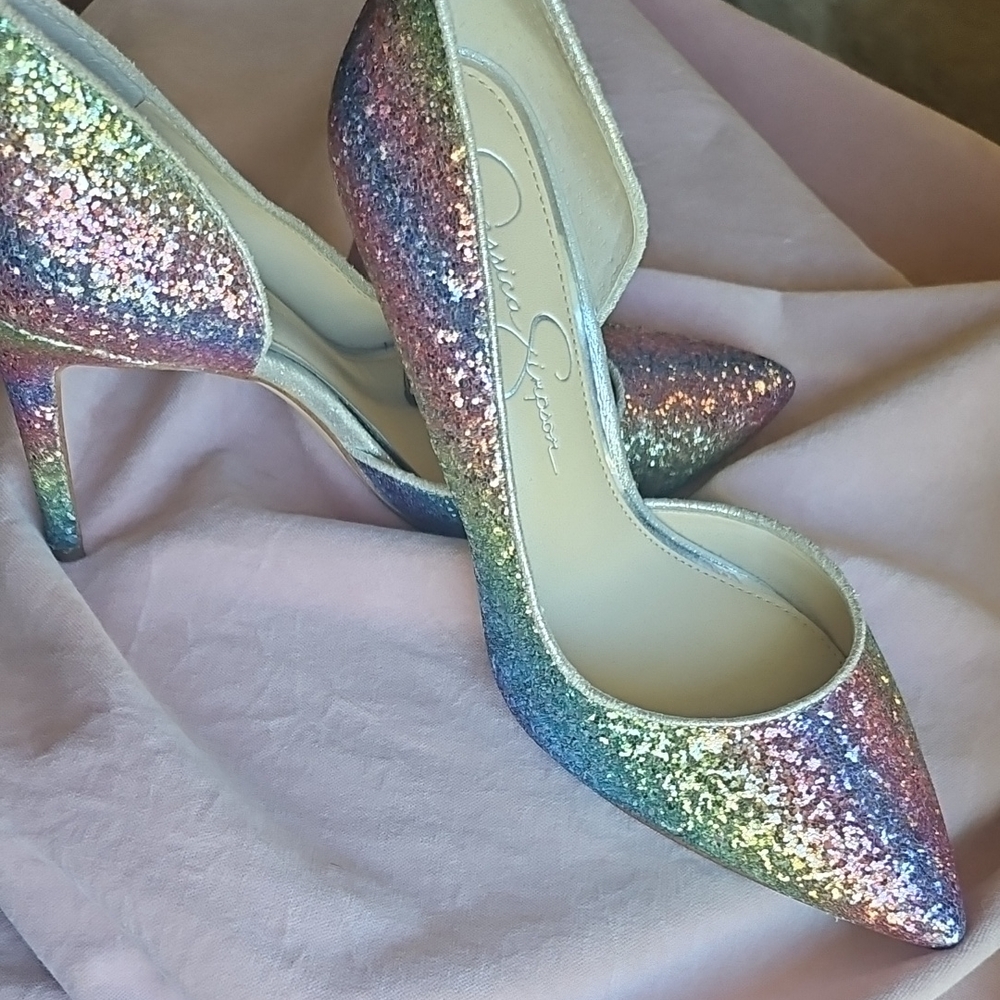 Jessica Simpson Multicolor Glitter Heels